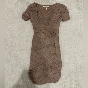 Halston Heritage Taupe bodycon dress